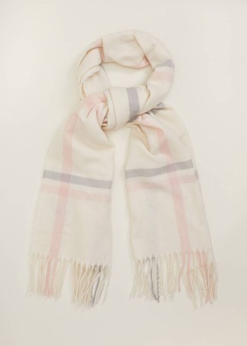 Phase Eight Sollie Check Scarves White Canada | FURHGY-508